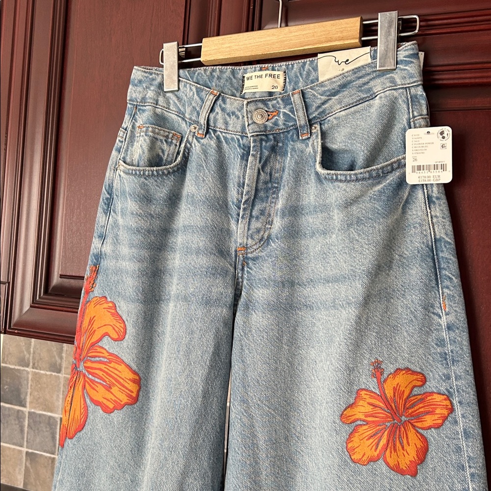 FREE PEOPLE x We The Free Palisades Wide-Leg Jeans size 26 - Picture 7 of 12